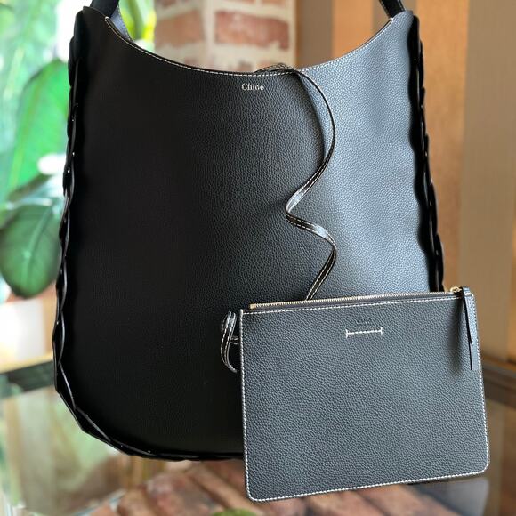 CHLOE Darryl Large Grained Leather Hobo - Picture 1 of 11